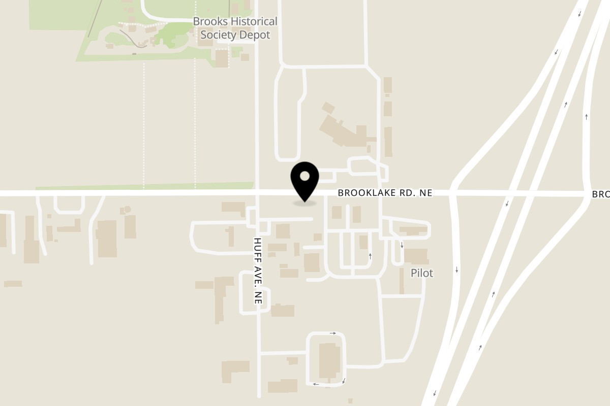 Map showing the location of La Estacion Food Cart on 8970 Huff Ave NE in Salem